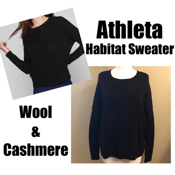 Athleta Sweaters - Worn 1x-ATHLETA Wool & Cashmere Sweater-Black-S-Includes FREE Athleta Tote